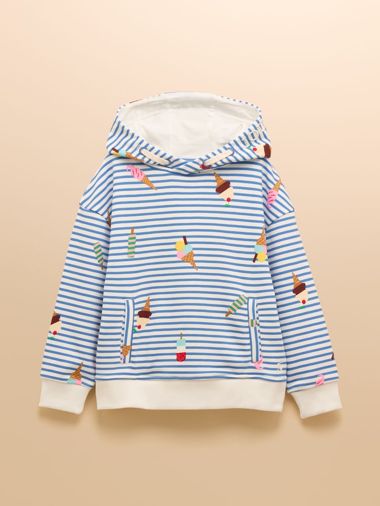 Joules Beachside Blue Overhead Hoodie - Image 1 of 5