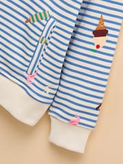 Joules Beachside Blue Overhead Hoodie - Image 3 of 5
