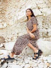 Threadbare Brown 100% Cotton Jersey Maxi Dress with Pockets - Image 5 of 5
