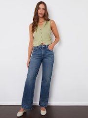 Threadbare Green Linen Blend Waistcoat - Image 3 of 5