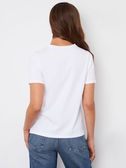 Threadbare White Embellished 100% Cotton T-Shirt - Image 3 of 4