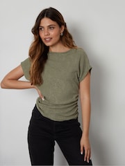 Threadbare Textured Ruched Top - Image 3 of 4