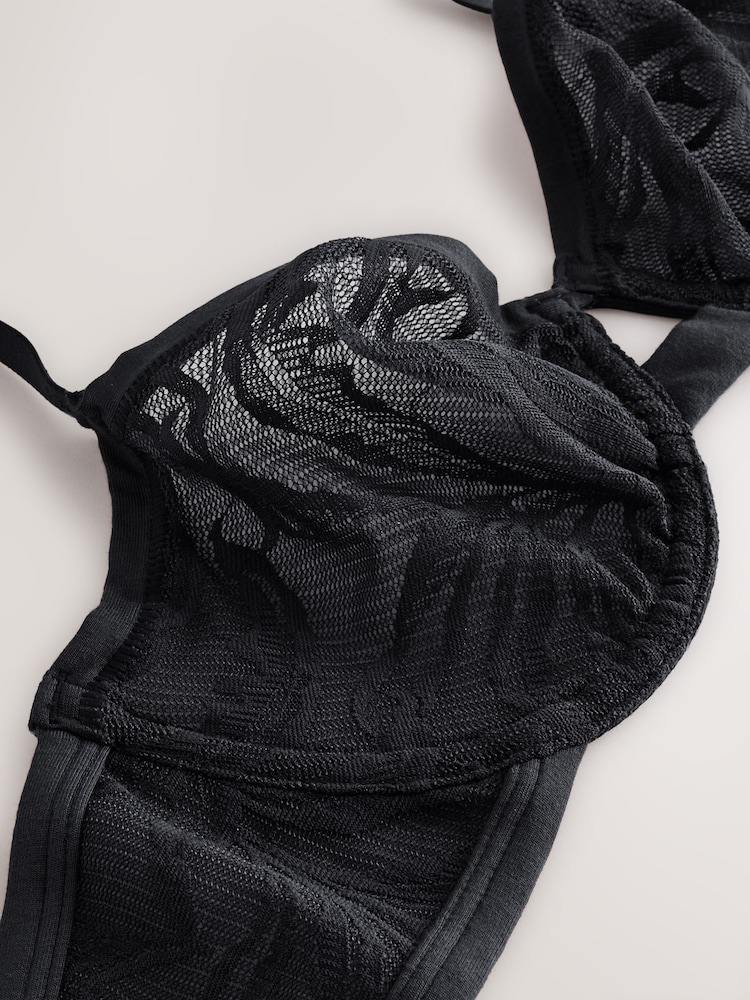 Noir/Pourpre - Ultimate Comfort Soft Brushed Lace Bras 2 Pack A-E - Image 12 of 13