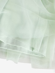 Sage Green Tiered Mesh & Lace Flower Girl Dress (3-16yrs) - Image 7 of 8