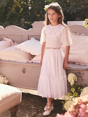 Flor blanca en 3D - Flower Girl Top and Skirt Set (3-16yrs) - Imagen 1 de 10