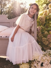 Flor blanca en 3D - Flower Girl Top and Skirt Set (3-16yrs) - Imagen 2 de 10
