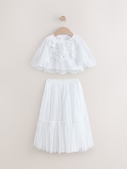 Flor blanca en 3D - Flower Girl Top and Skirt Set (3-16yrs) - Imagen 6 de 10