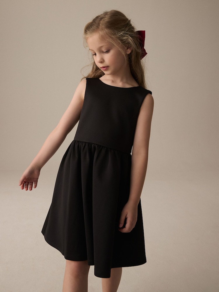 Black Scuba Bow Dress (1.5-16yrs) - Image 1 of 9