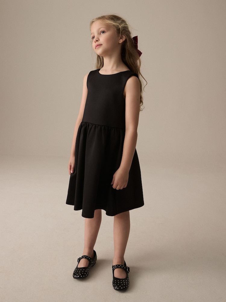 Black Scuba Bow Dress (1.5-16yrs) - Image 2 of 9
