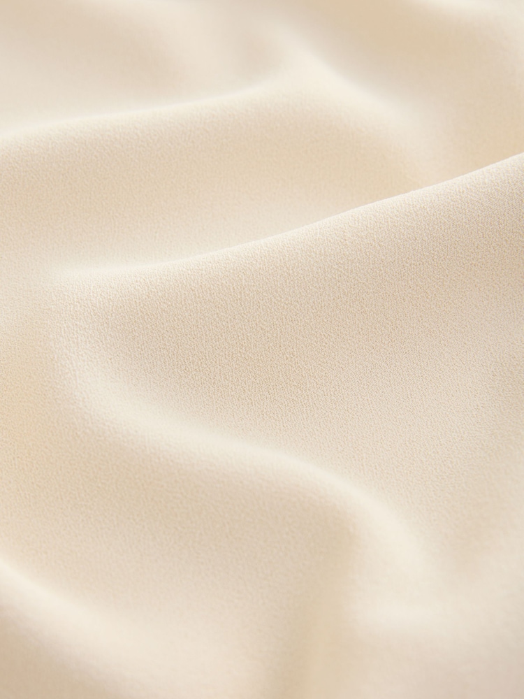 Cream Short Sleeve Crepe Asymmetric Top - Image 7 of 7