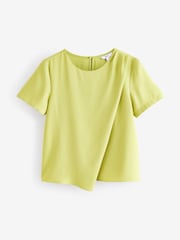 Vert citron - Haut asymétrique en crêpe manches courtes - Image 6 de 8