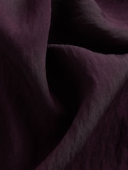 Red Burgundy Relaxed Fit Short Sleeve V-Neck Overhead Top with Collar - Image 7 of 8
