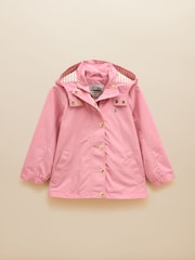 Joules Girls' Meadow Pink Showerproof Raincoat With Hood - Image 1 of 4