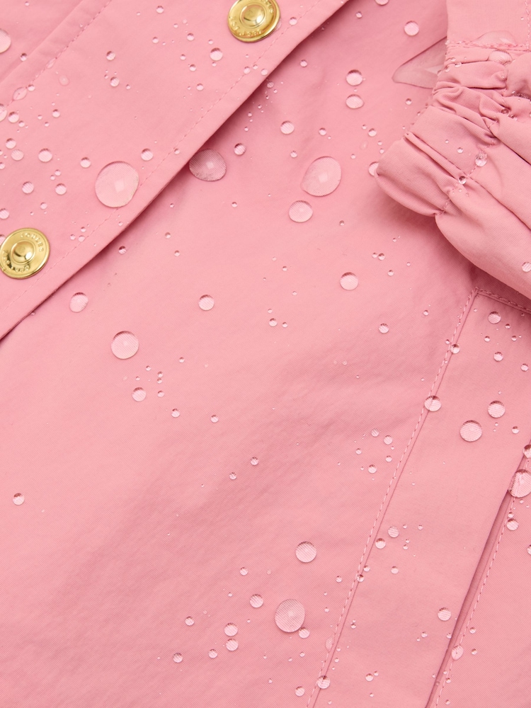 Joules Girls' Meadow Pink Showerproof Raincoat With Hood - Image 4 of 4
