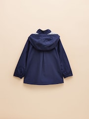 Joules Girls' Meadow Navy Blue Showerproof Raincoat With Hood - Image 2 of 6