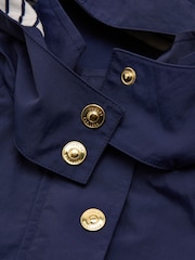 Joules Girls' Meadow Navy Blue Showerproof Raincoat With Hood - Image 3 of 6