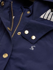 Joules Girls' Meadow Navy Blue Showerproof Raincoat With Hood - Image 6 of 6