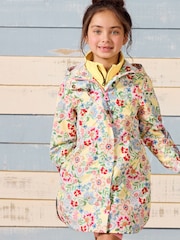 Joules Rainford Multi Floral Waterproof Packable Raincoat With Hood - Image 1 of 9