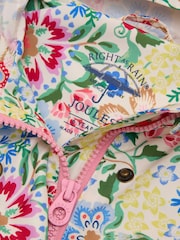 Joules Rainford Multi Floral Waterproof Packable Raincoat With Hood - Image 7 of 9