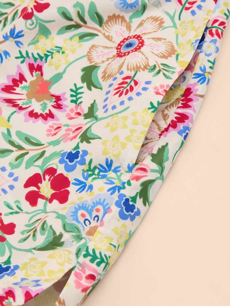 Joules Rainford Multi Floral Waterproof Packable Raincoat With Hood - Image 8 of 10