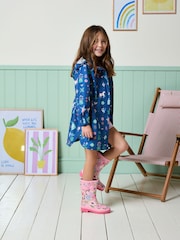 Joules Rainford Navy Waterproof Packable Raincoat With Hood - Image 3 of 9