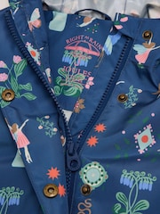 Joules Rainford Navy Waterproof Packable Raincoat With Hood - Image 9 of 9