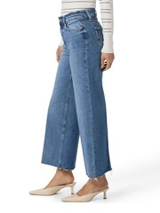 Rock Show Blau - Paige Kurz geschnittene Jeans mit weitem Bein und unverarbeiteten Abschlüssen - Bild 3 von 6