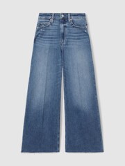 Rock Show Blau - Paige Kurz geschnittene Jeans mit weitem Bein und unverarbeiteten Abschlüssen - Bild 5 von 6