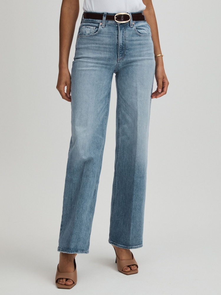 Paige Wide Leg Distressed Jeans - Image 1 of 5