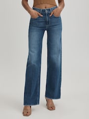 Paige Wide Leg Distressed Jeans - Image 1 of 5