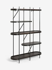 French Connection Dark Mango Wood Kala Shelving Unit - Image 4 of 5