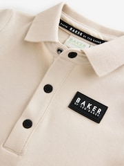 Baker by Ted Baker Stone 100% Cotton Polo Romper - Image 4 of 4