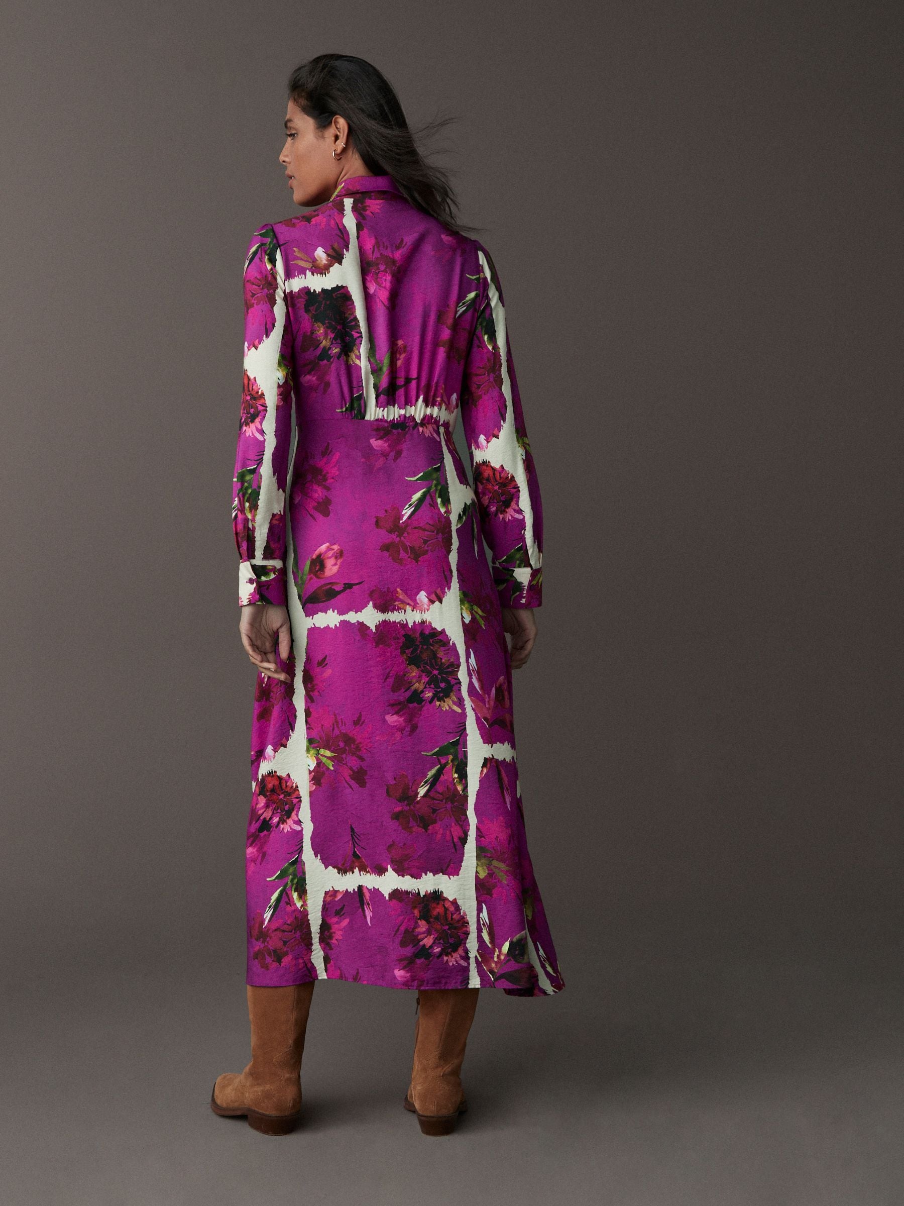 「大人気 新入荷 新品」に該当するファッション通販 Floral Pink Buy Long USA Next from Dress Shirt Midi Sleeves ジャケット・アウター