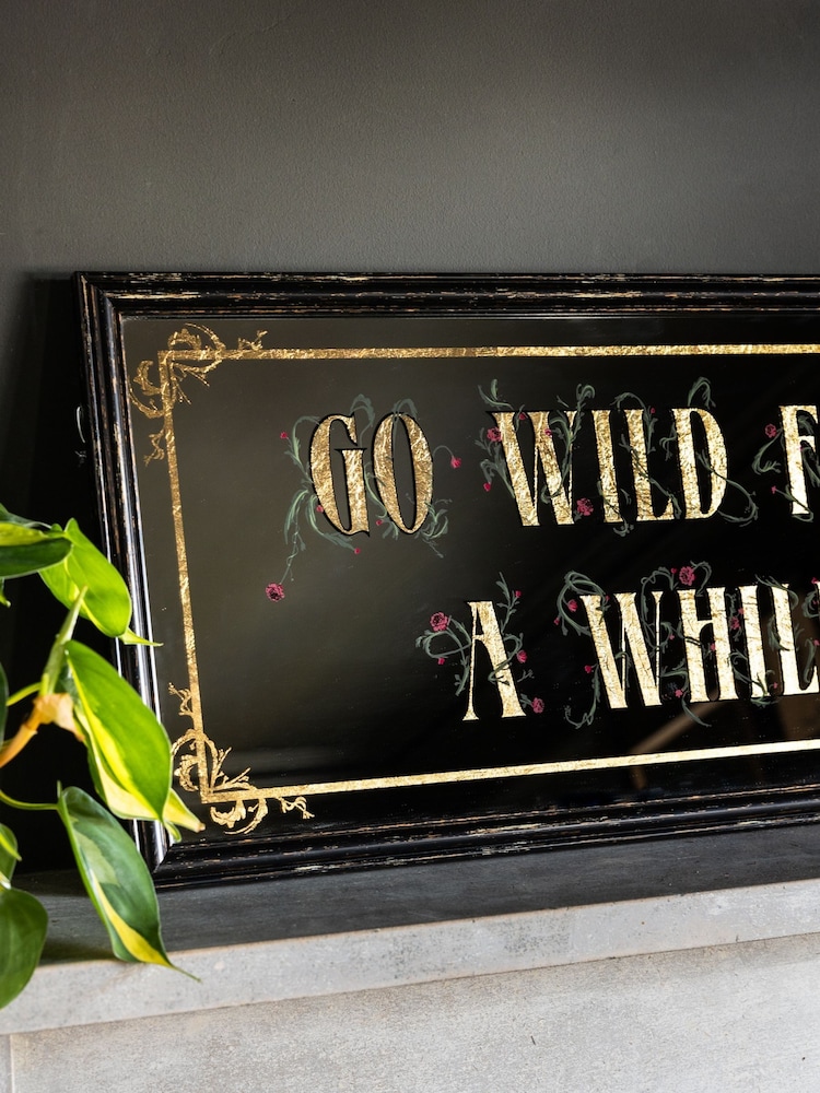 Rockett St George Black/Gold Quote Mirrored Wall Art - Image 2 of 6