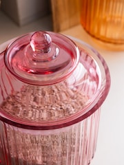 Rockett St George Pink Glass Large Storage Jar - Image 2 of 3