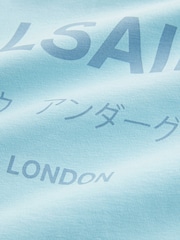 smALLSAINTS Blue Oversized Underground Crew 100% Cotton T-Shirt - Image 6 of 6