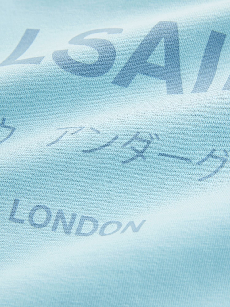 smALLSAINTS Blue Oversized Underground Crew 100% Cotton T-Shirt - Image 6 of 6