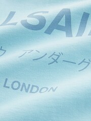 smALLSAINTS Blue Oversized Underground Crew Cotton T-Shirt - Image 8 of 8