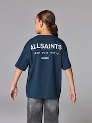 smALLSAINTS Navy Oversized Underground Crew 100% Cotton T-Shirt - Image 2 of 6