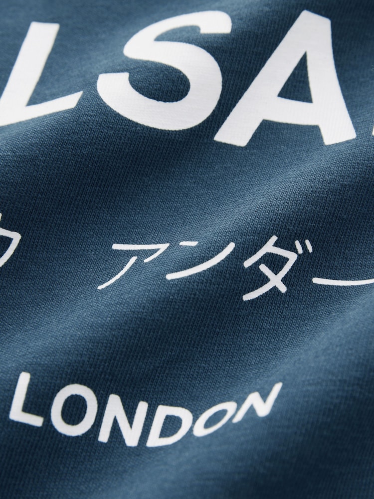 smALLSAINTS Navy Oversized Underground Crew 100% Cotton T-Shirt - Image 6 of 6