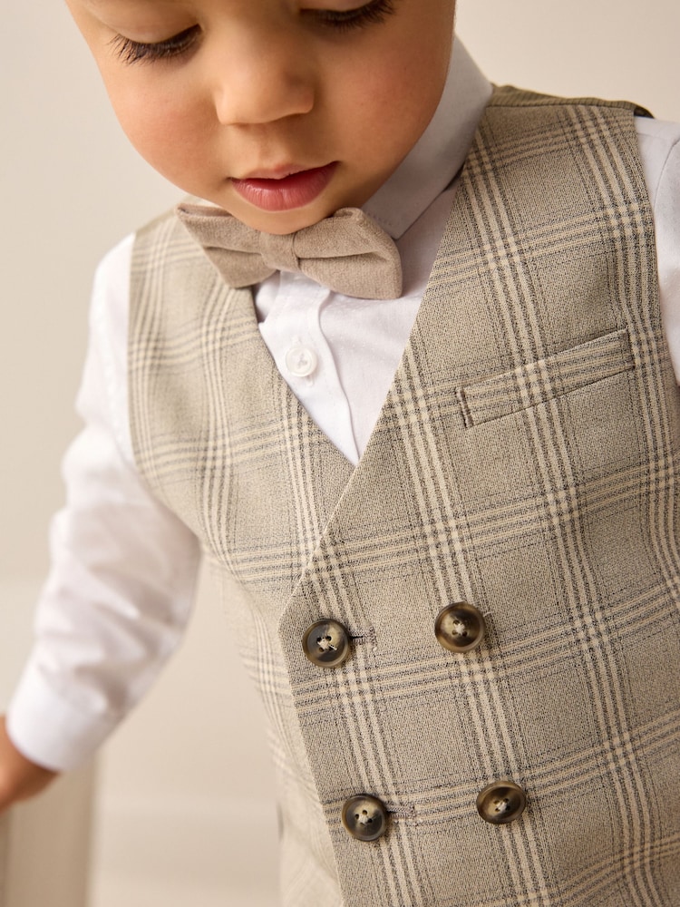 Vérification neutre - Ensemble gilet avec chemises et nœud cravate (3mois-7ans) - Image 2 de 9