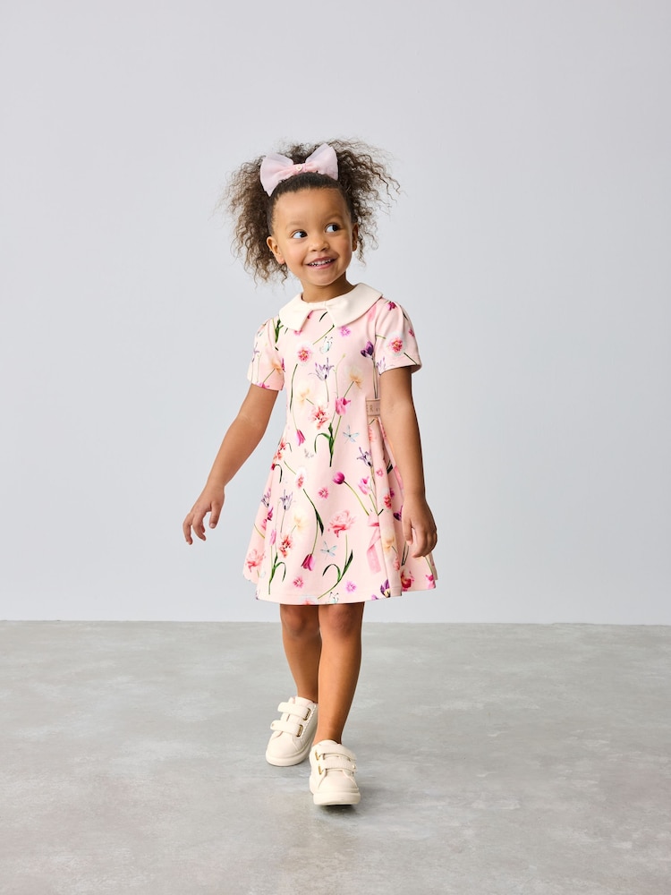 Baker by Ted Baker Pink Floral Collared Ponte Dress - Image 1 of 11