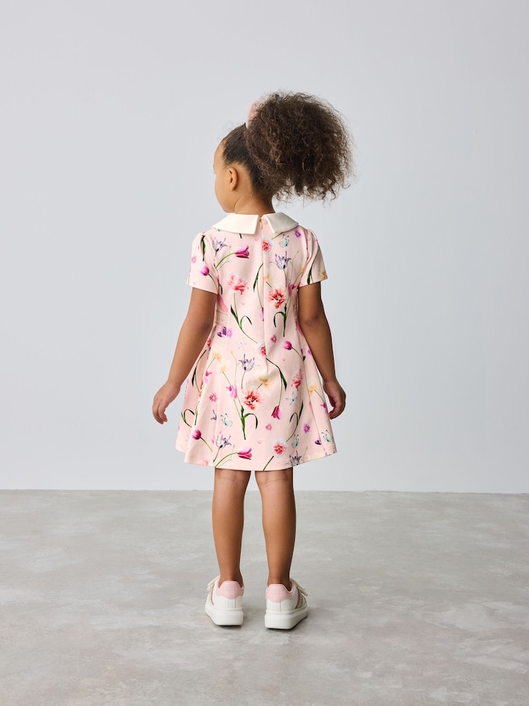 Baker by Ted Baker Pink Floral Collared Ponte Dress - Image 2 of 11