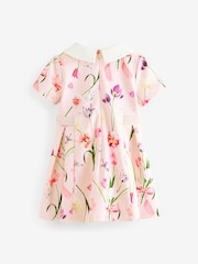 Baker by Ted Baker Pink Floral Collared Ponte Dress - Image 7 of 11