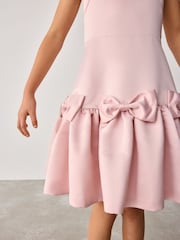 Baker by Ted Baker Pink Satin Bow Detail Occasion Dress - Image 10 of 10