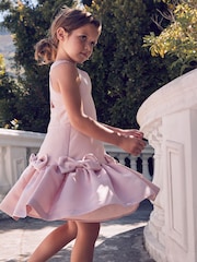 Baker by Ted Baker Pink Satin Bow Detail Occasion Dress - Image 3 of 10