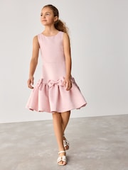Baker by Ted Baker Pink Satin Bow Detail Occasion Dress - Image 6 of 10