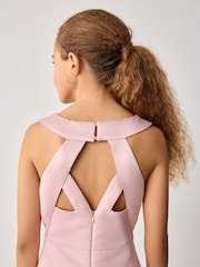 Baker by Ted Baker Pink Satin Bow Detail Occasion Dress - Image 9 of 10