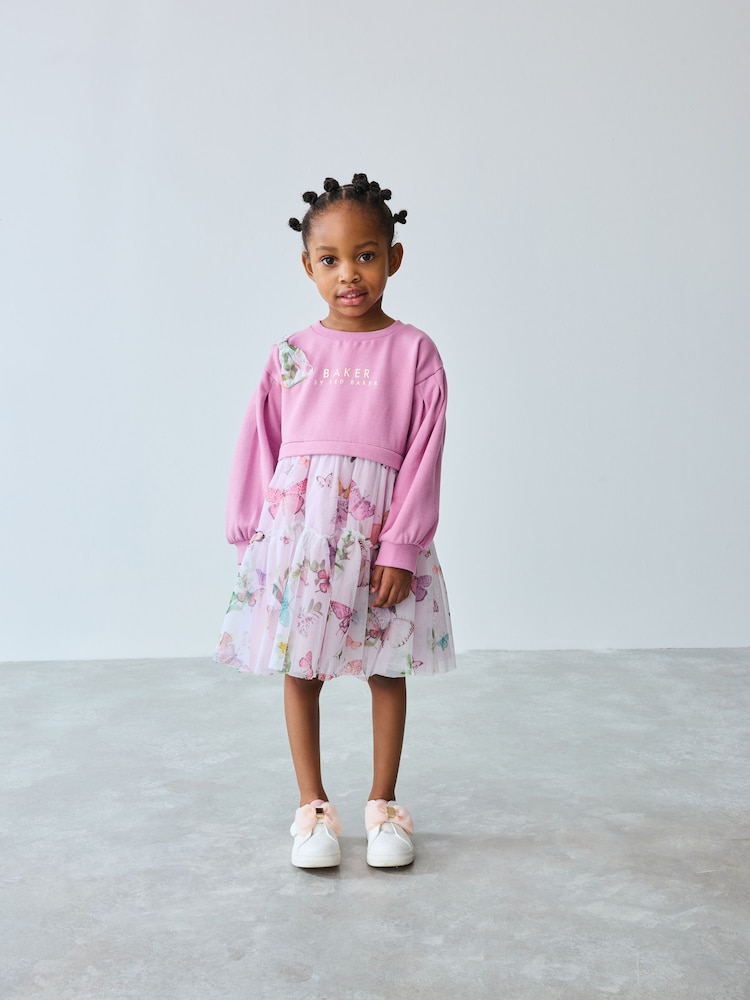 Baker by Ted Baker Pink Mesh Mockable Dress - Image 1 of 12