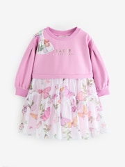 Baker by Ted Baker Pink Mesh Mockable Dress - Image 8 of 12